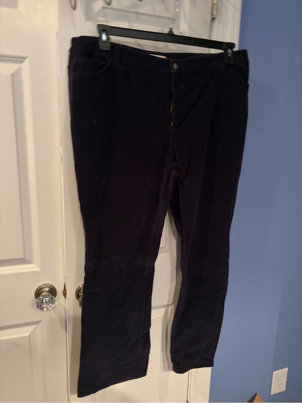 St. John's Bay Black Corduroy Straight-Leg Women’s Pants